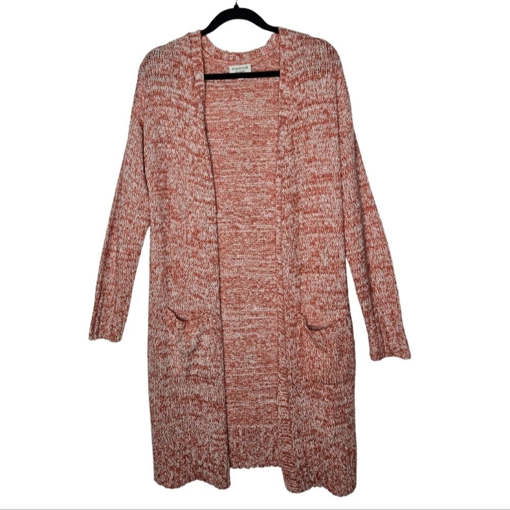 Studio B by Bobeau Longline Duster Length Open Cardigan Lightweight Knit Size M